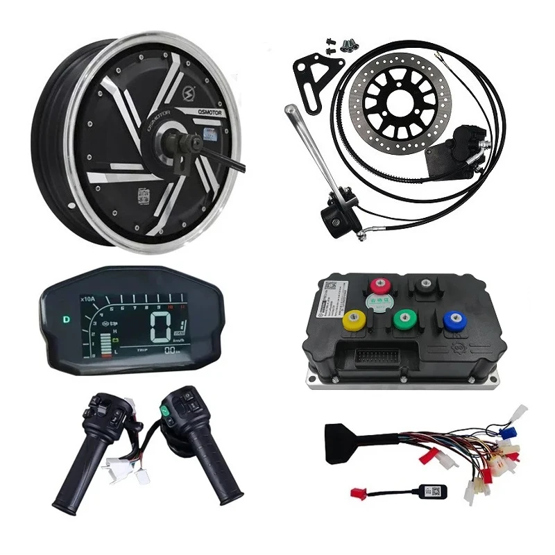 QS6000W 13inch Electric Motorcycle Hub Motor Conversion Kits with Fardriver Controller ND72850