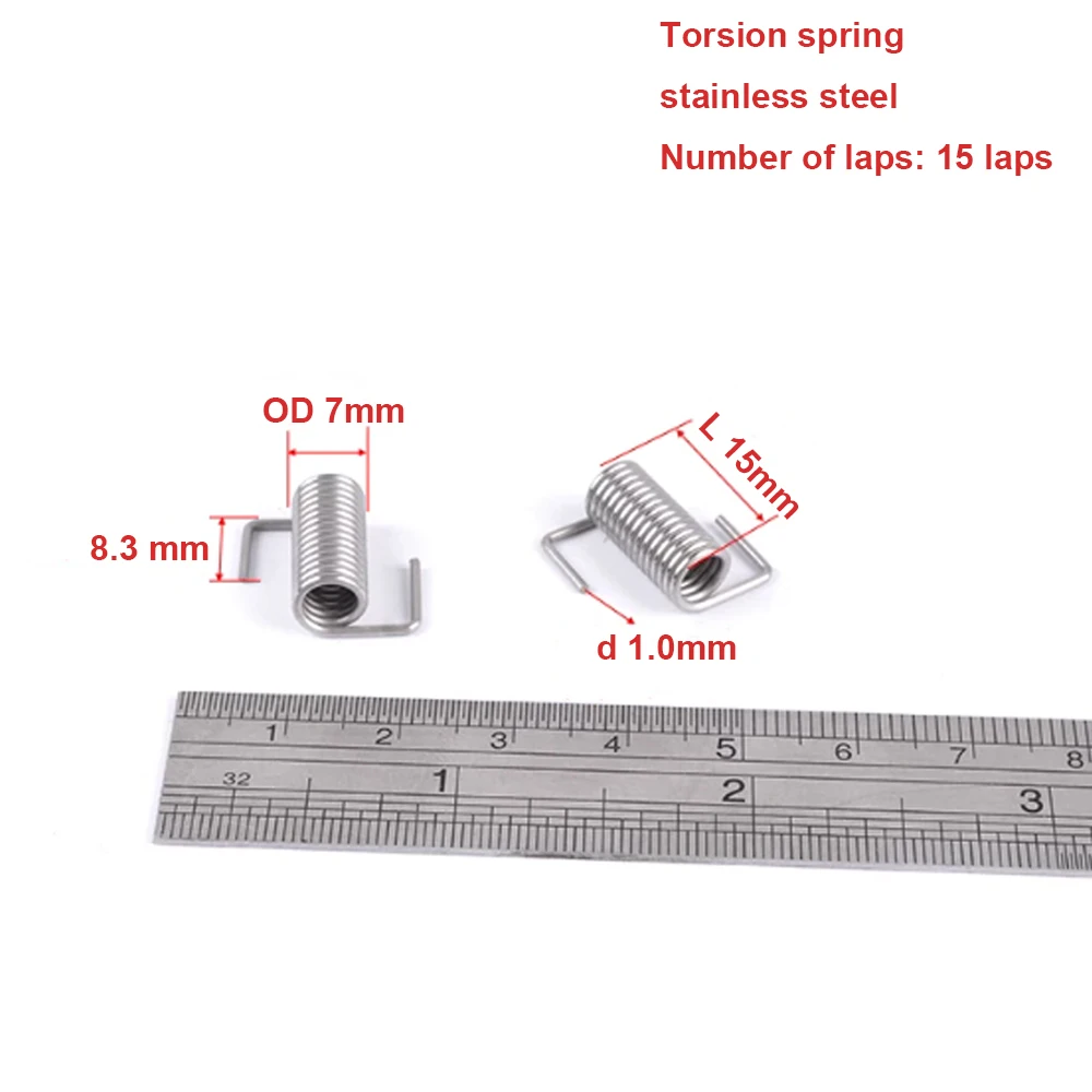 Wire Diameter 1mm Stainless Steel Double Torsional Spring Rotation Reset Coil Spring Hardware DIY Replacement Small Springs