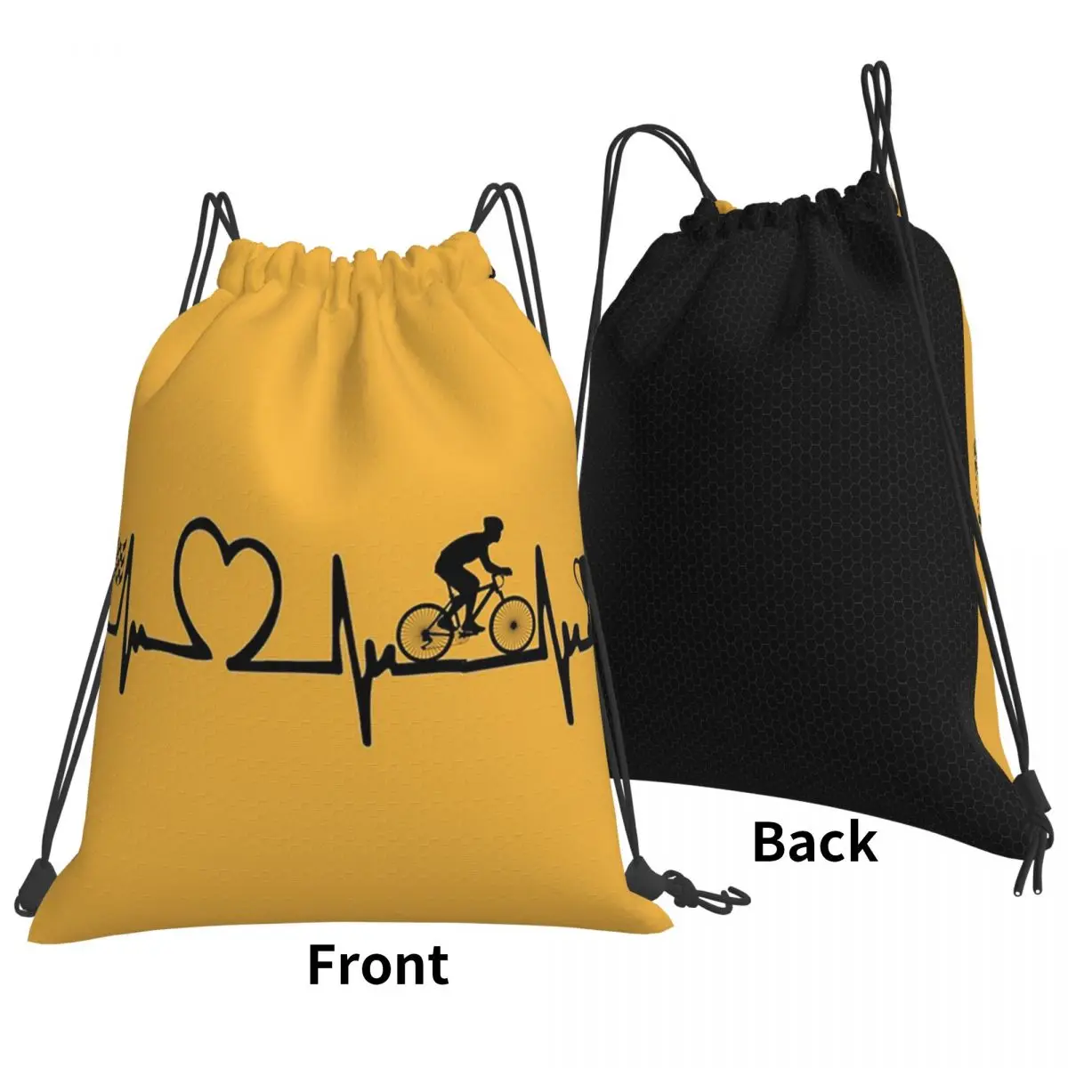 Cycling Heartbeat Backpacks Multi-function Portable Drawstring Bundle Pocket Storage Bag Book Bags For Man Woman Students