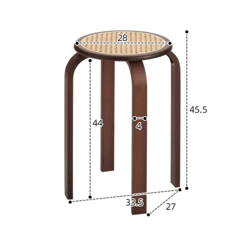 Bamboo Dining Stools Resin Rattan Woven Makeup Chair Stacking Storage Kitchen Seat Stable And Load-bearing Restaurant Furniture