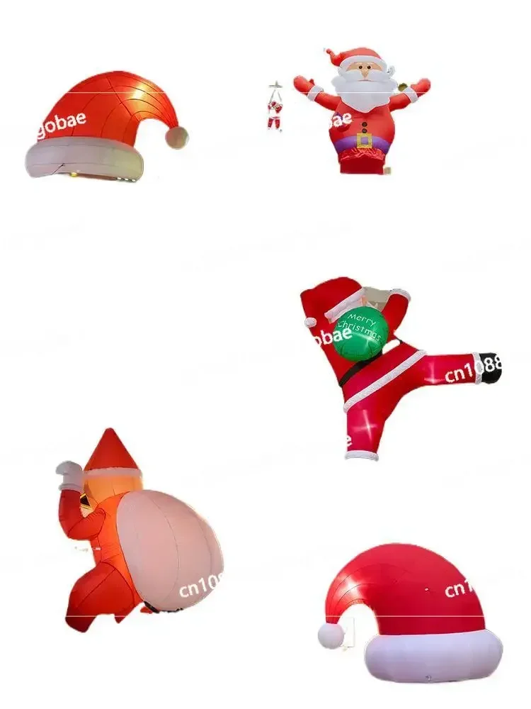 2024 Christmas Decorations Climbing Windows Santa Claus Inflatable Air Mold Theme Scene Decoration Pendant