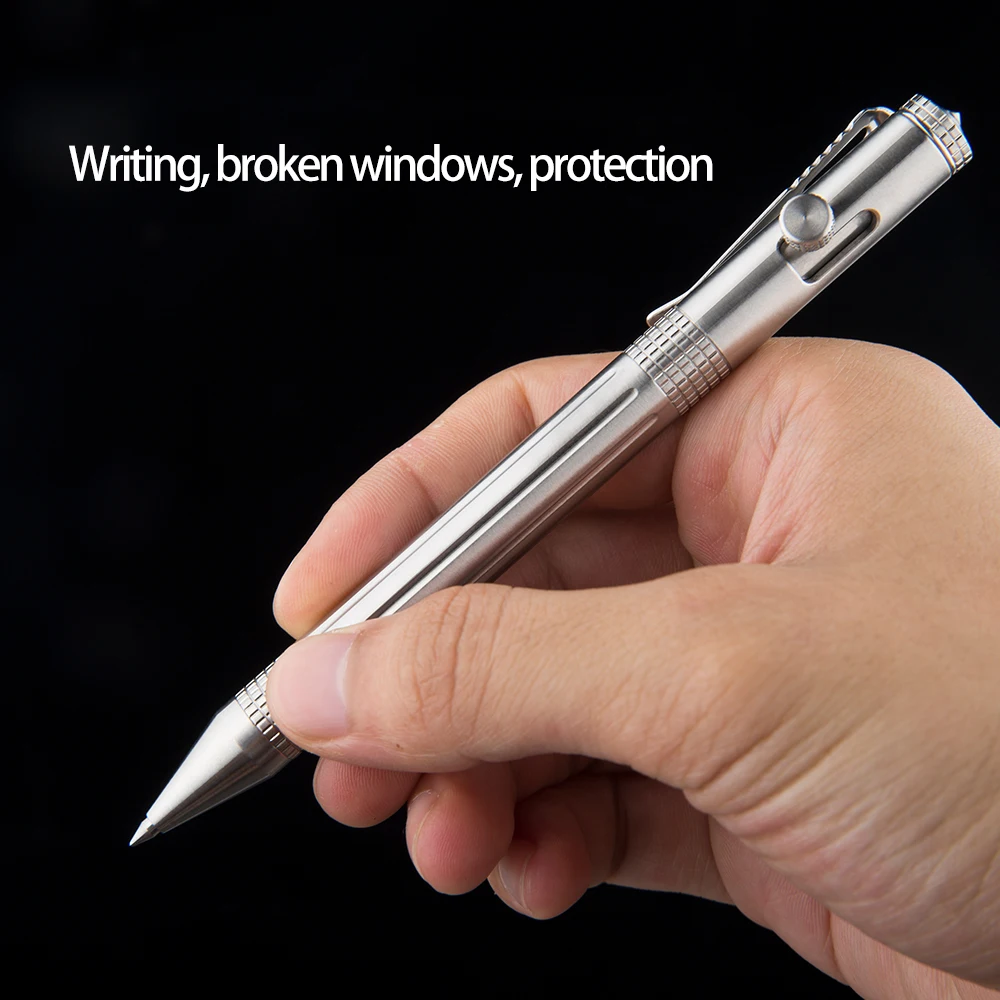 TIGLE Portable Stainless Steel Tactical Pen Office Writing Ballpoint Pen Broken Emergency Breakable Window Self Protection