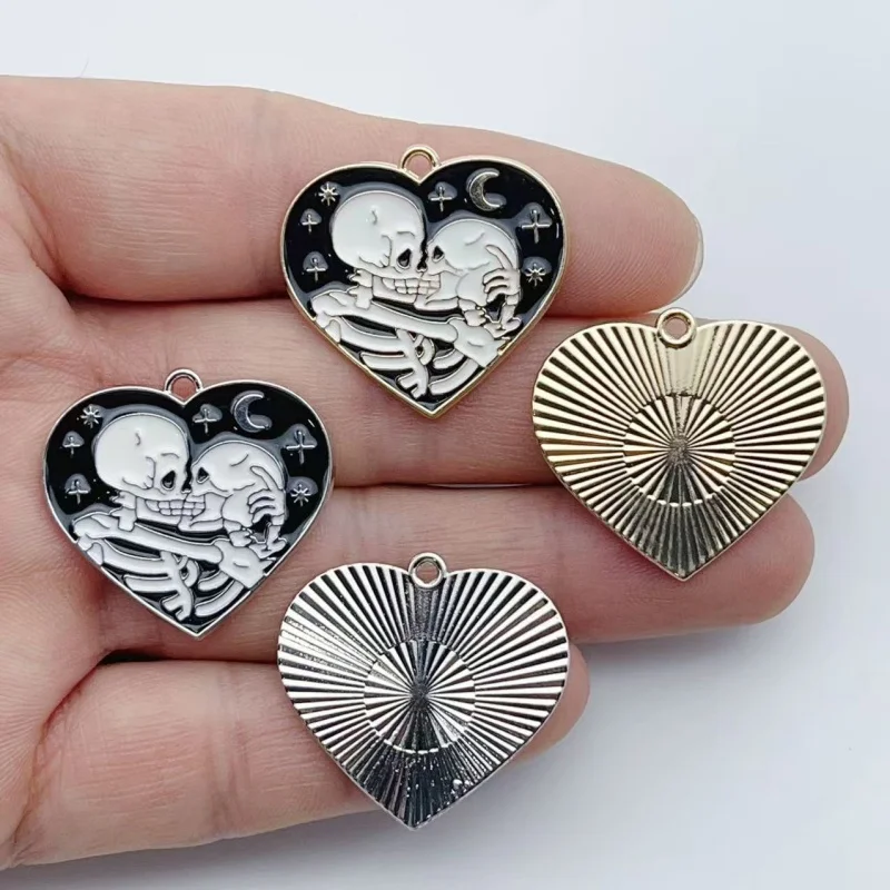 10 Stück Legierung Halloween Liebe Totenkopf Mond Serie Anhänger DIY Zubehör