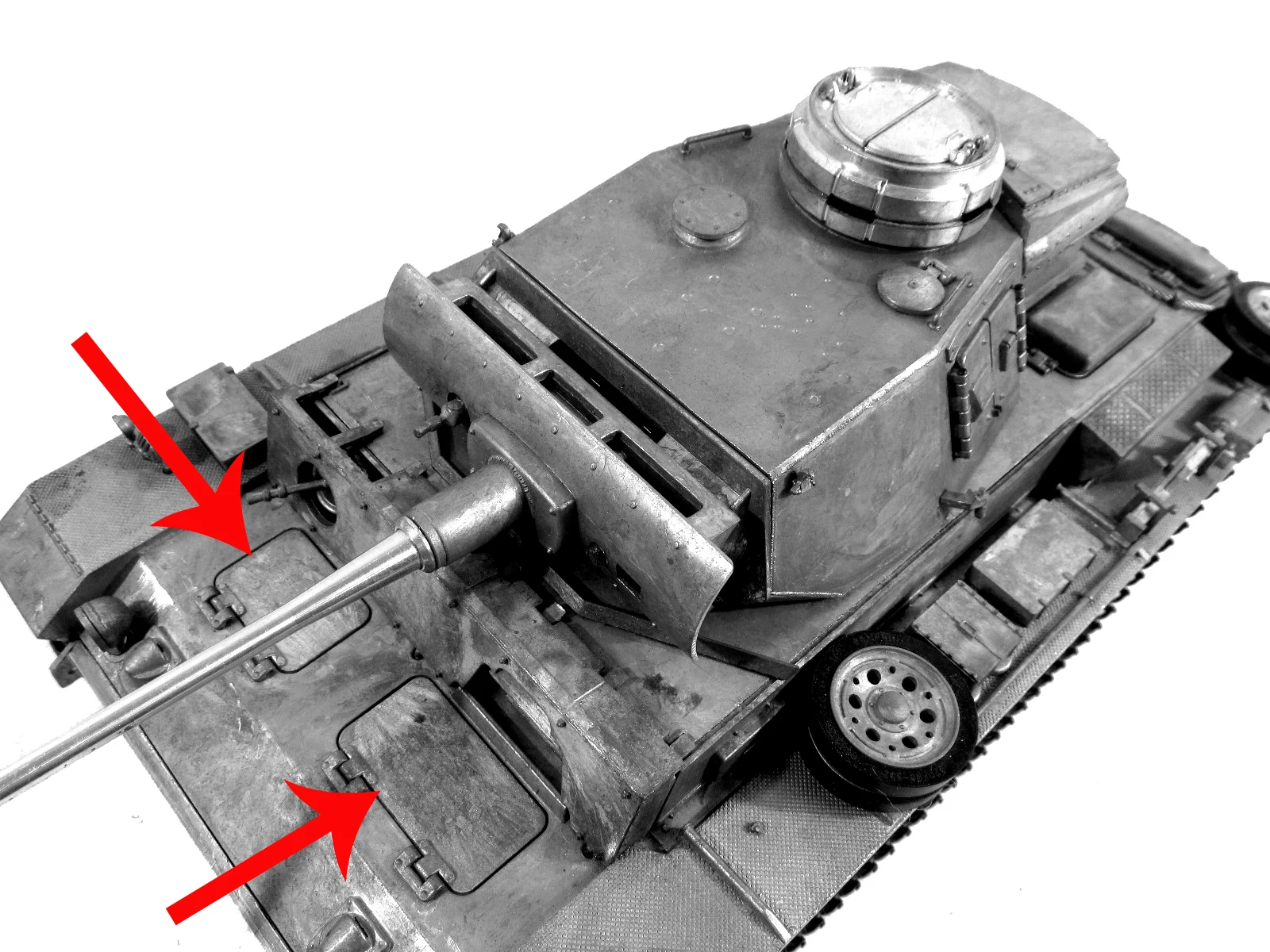 Mato MT107 Metal Front Hatches For 1/16 1:16 RC Panzer III tank Metal Upgraded Parts