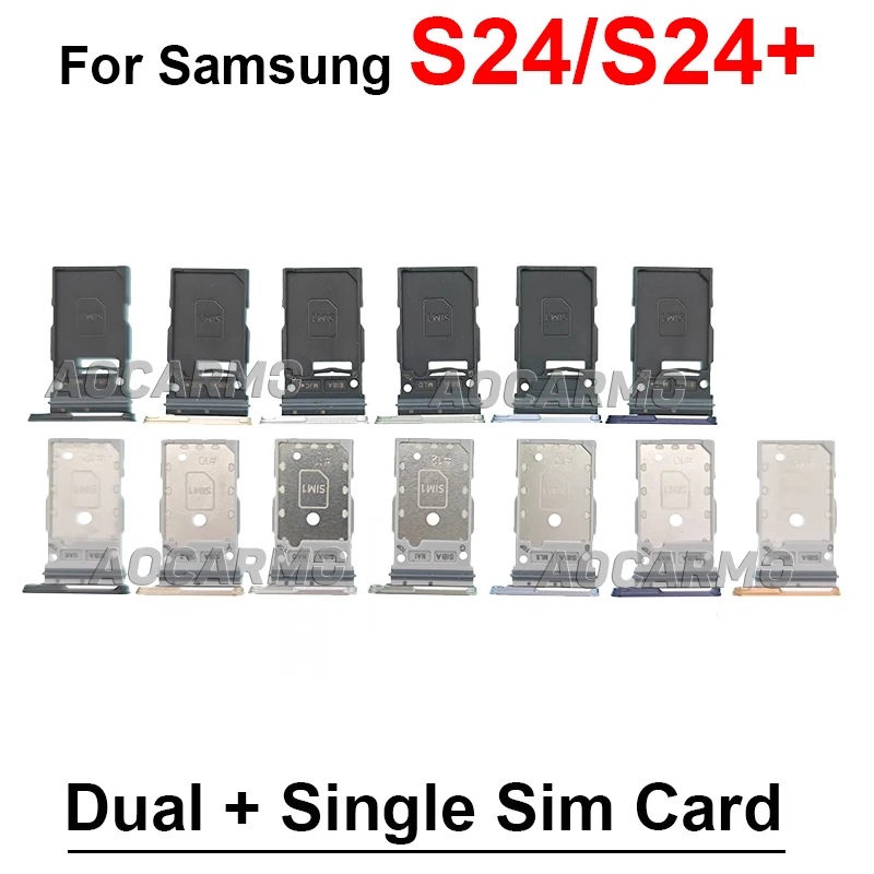 Single And Dual Sim Card For Samsung Galaxy S24 Plus S24+ S24Ultra Sim Tray Holder Socket Slot Repair Replacement Parts