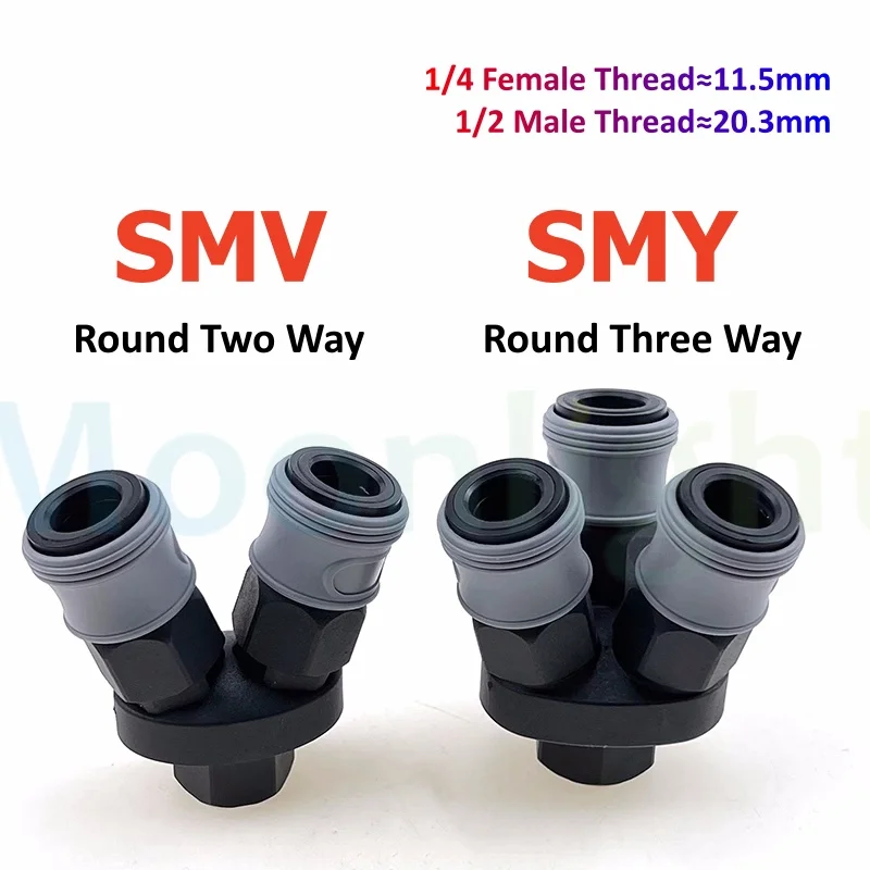 Plastic Steel Self Locking C Type Pneumatic Quick Plug Connector PP SP PH SH PM SM PF SF 20 30 40 SMV 1/4 Female SMY 1/2 Male