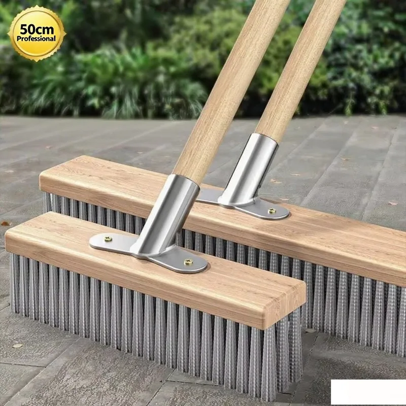 Long Handle Stainless Steel Wire Scrub Brush, Heavy Duty Outdoor Tool for Moss Removal & Hard Surface Scrubbing