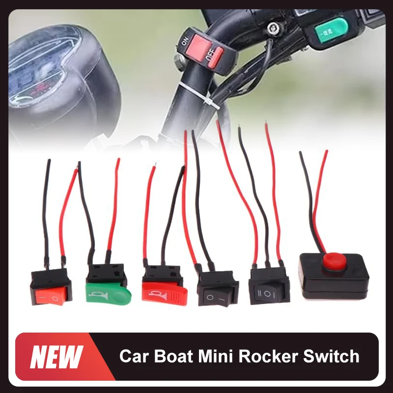 

New！5Pcs/lot Car Boat Automotive RV DIY Accessories Mini Rocker Switch 24V ON OFF Switches With Wire 3A Toggle Switch