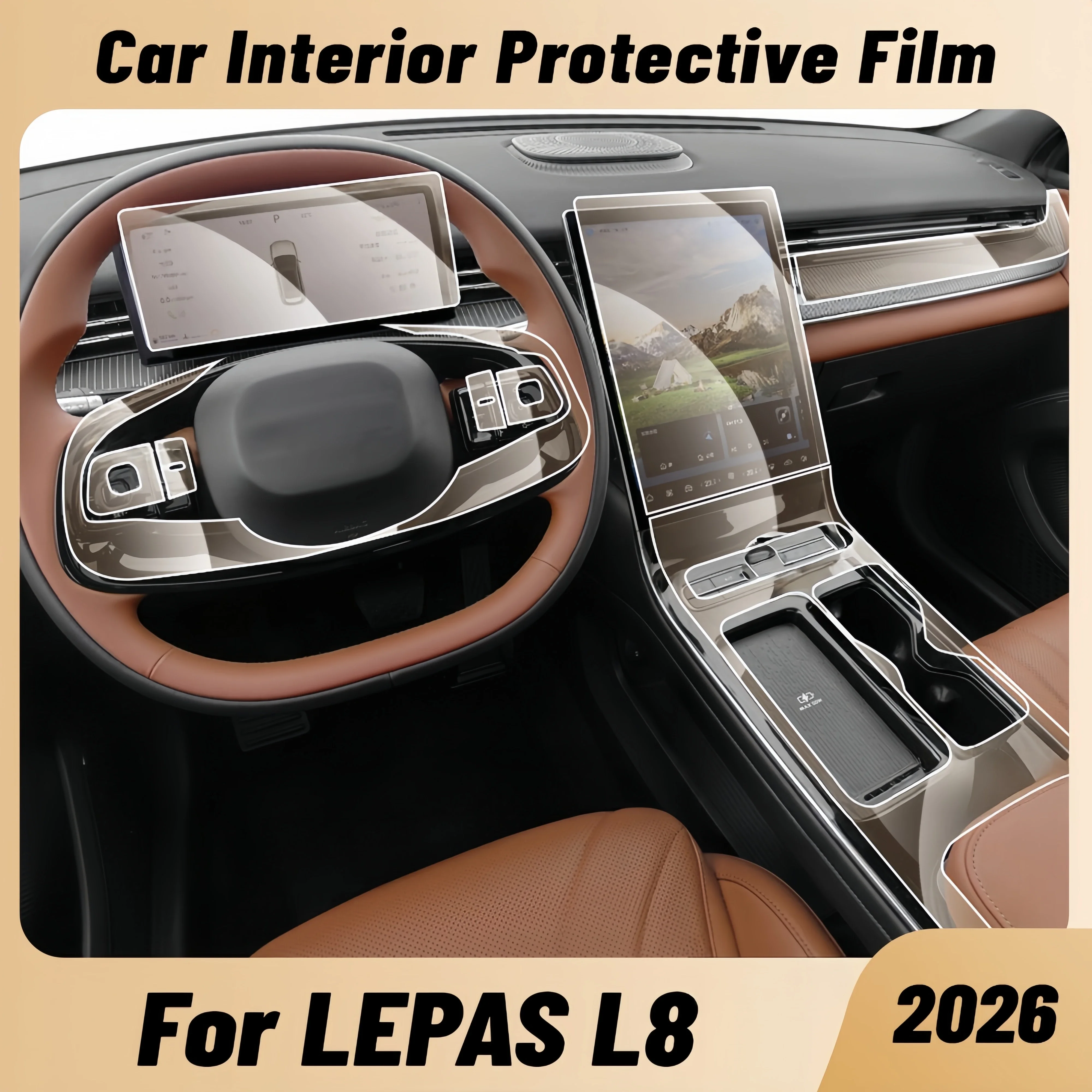 Anti-scratch Car Interior Center Console Media Dashboard Navigation TPU Protector Film For LEPAS L8 2026
