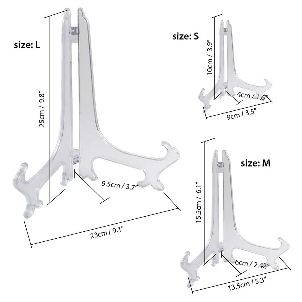Plastic Easels Plate Holder Weddings Photo Picture Frame Display Stand Display Dish Stand Rack Pedestal Holder Home Decoration