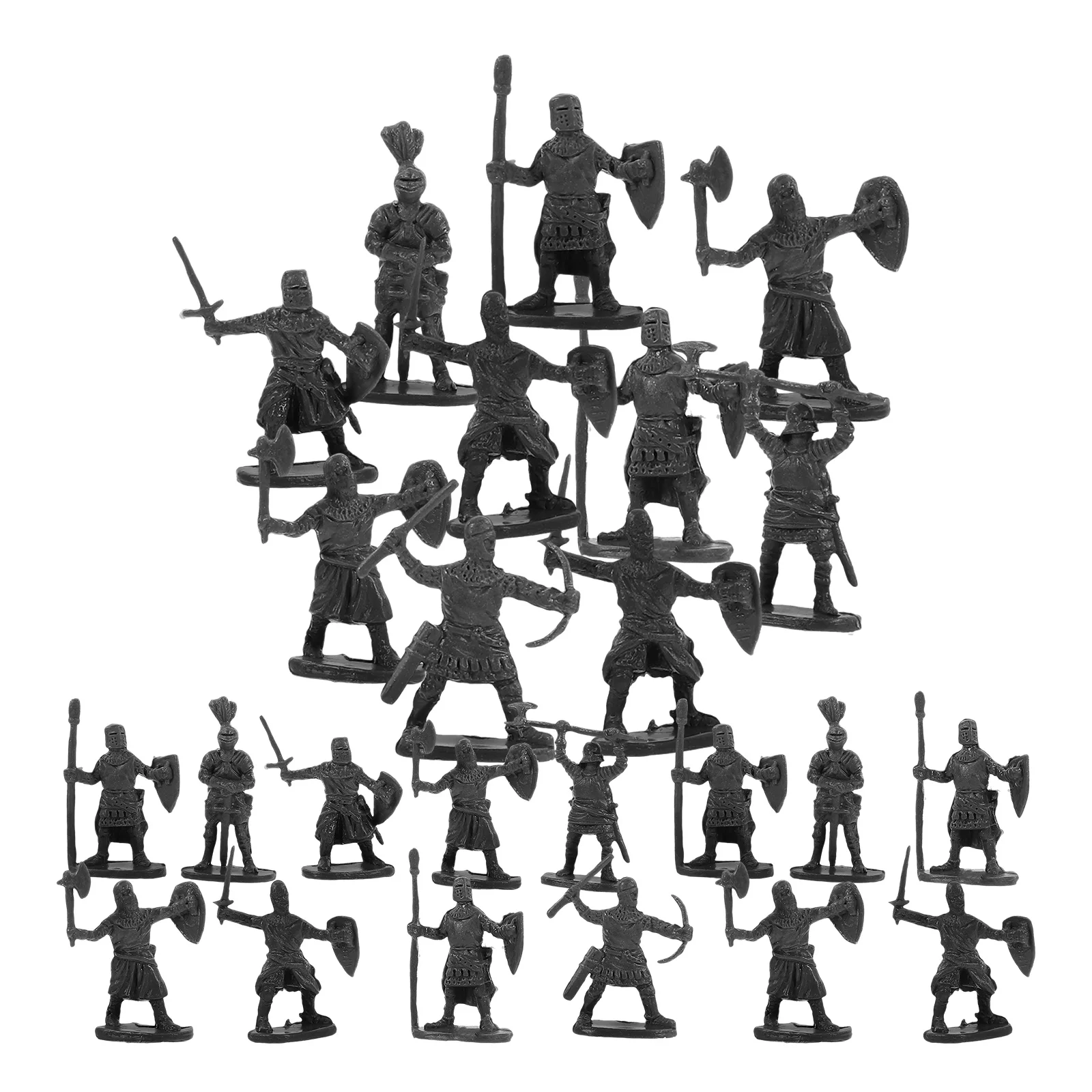 

200 Pcs Mini Soldier Model Toy Grey Plastic Figurines Detailed Medieval Figures Home Decor Kids Props Sand Table