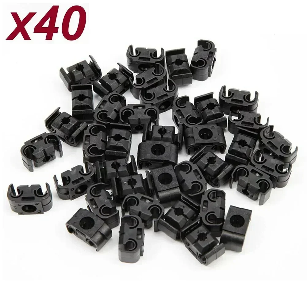 40 Pieces Of Double Brake Cable Clamp Brake Cable Bracket 4.75 Mm Black Model L28 For A4/s4/a6/s6/a8/s8/rs4