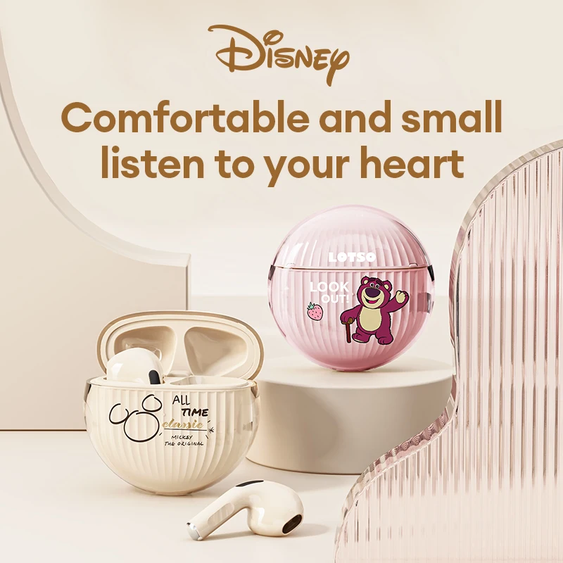 

Original Disney QS-T15 Wireless Bluetooth Earphones HIFI Sound HD Call Earbuds Long Endurance Music Headset Lotso Birthday Gifts