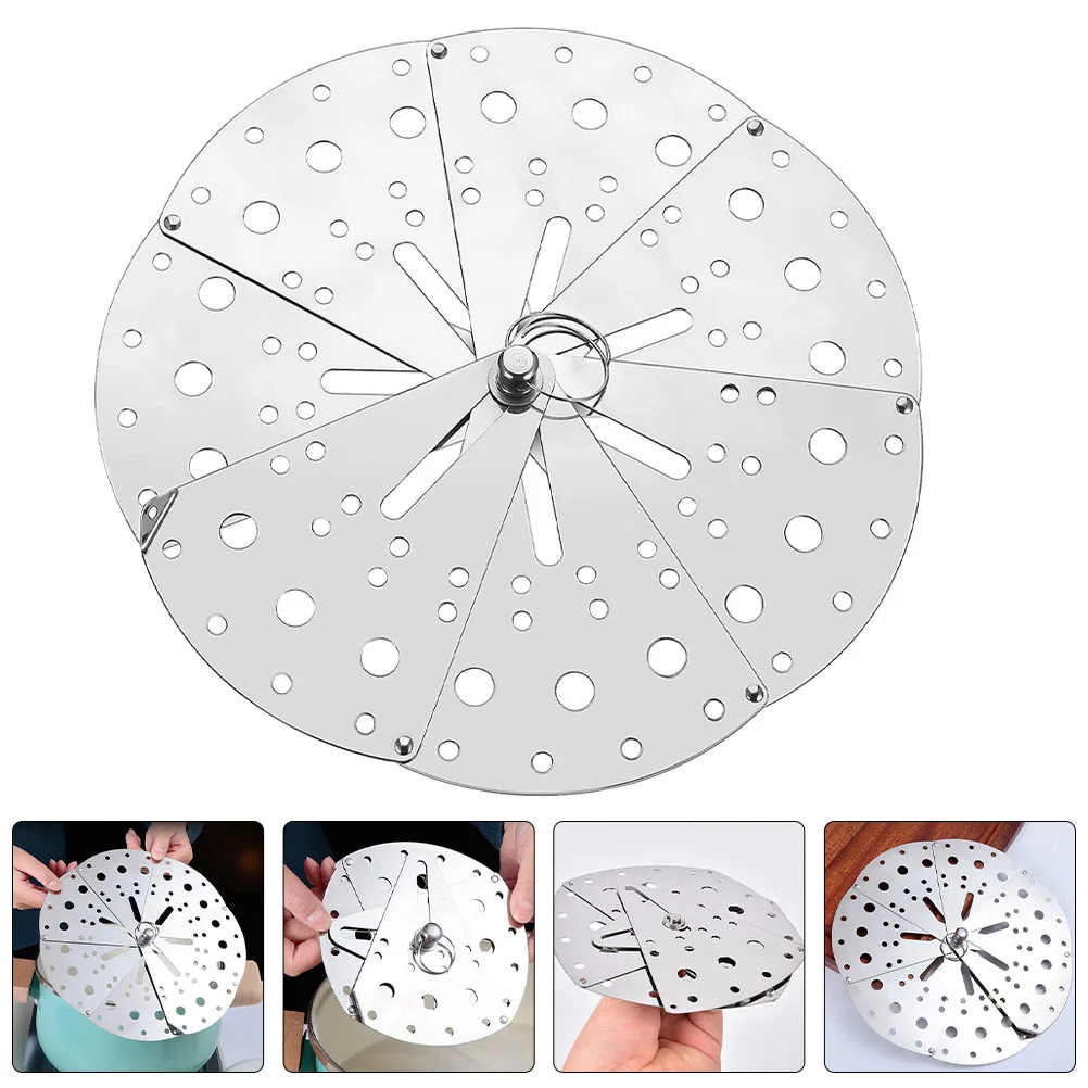 

1Pcs Adjustable Spill Stopper Cover Stainless Steel Anti-Overflow Lid Kitchen Pot Overflow Stopper Anti-Spill Cover