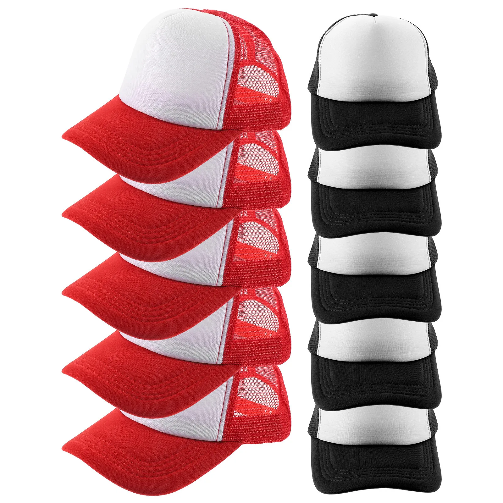 10 Stück leere Mesh-Baseballmützen, DIY-Sublimationskappen, atmungsaktiv, leicht, für Tennis, Klettern, Angeln, Sublimationshüte