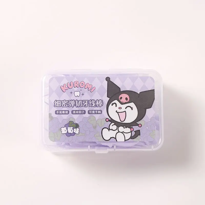 New Sanrio Hello Kitty Floss Picks Portable Dental Floss Kit in Box Cute Strong Floss with 50pcs for Travel Girls Students Gift view 6