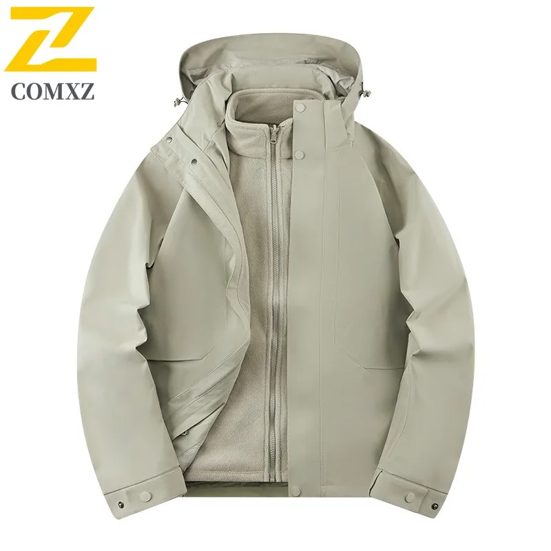 سترة COMXZ للرجال لتسلق الجبال بتصميم سميك مريح للاستخدام الخارجي مقاوم للرياح في الشارع معاطف شتوية خفيفة الوزن ومريحة #4