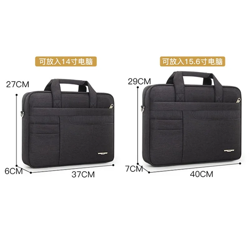 Large capacity briefcase bag Business men 14 inch 15.6 inches Laptop Notebook Bag canvas Handbags Shoulder Men\'s Office Bags