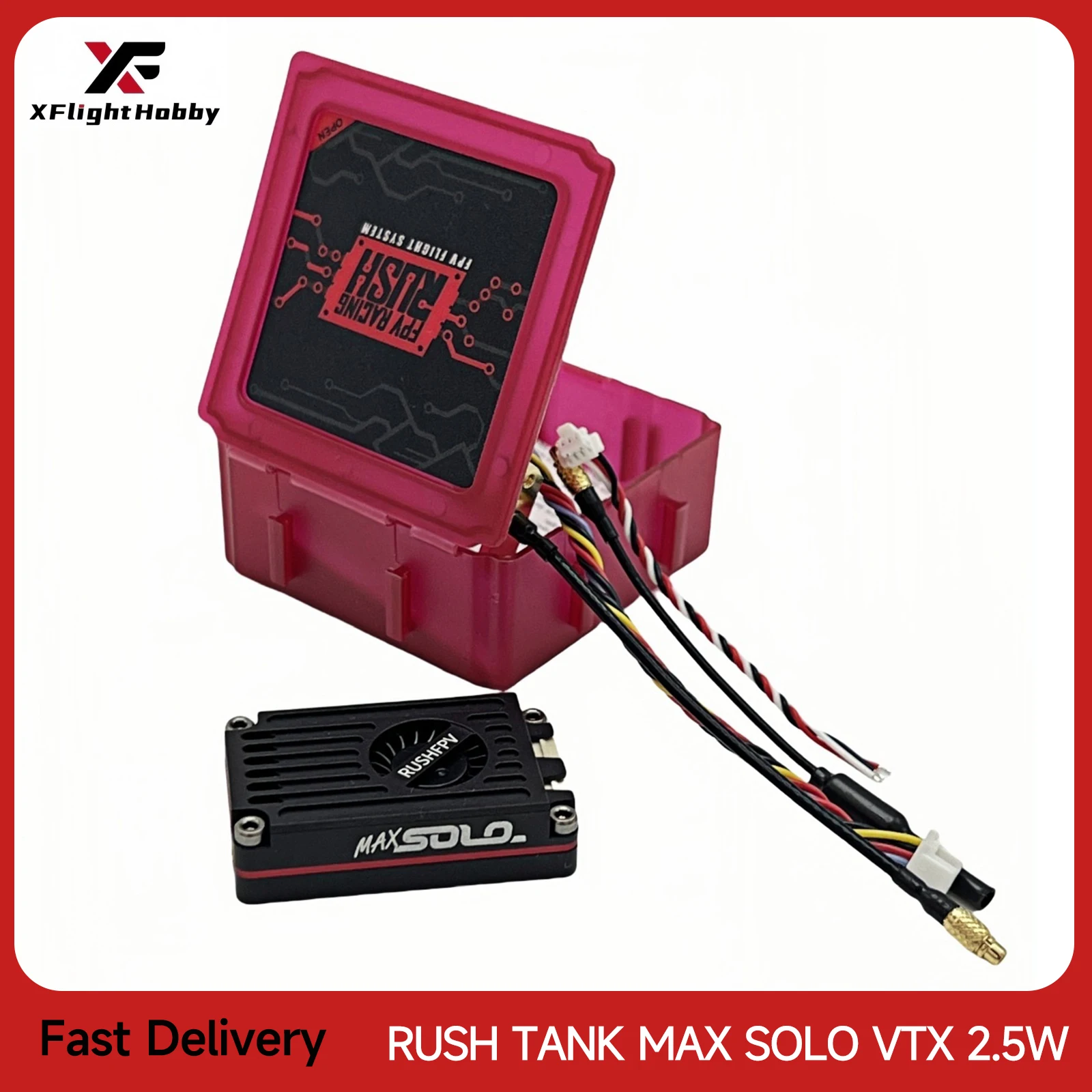 

RUSH TANK MAX SOLO 5.8G 2.5W Video Transmitter 48CH VTX 2-6S Lipo High Power with CNC Shell for FPV Long Range Fixed-wing Drone
