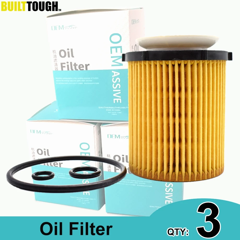 QTY 3, Oil Filter 2701800109 For Benz C-Class C204 C205 S204 S205 C160 C180 C200 C250 C300 C350E 2015 2016 2017 2018 2019 2.0L