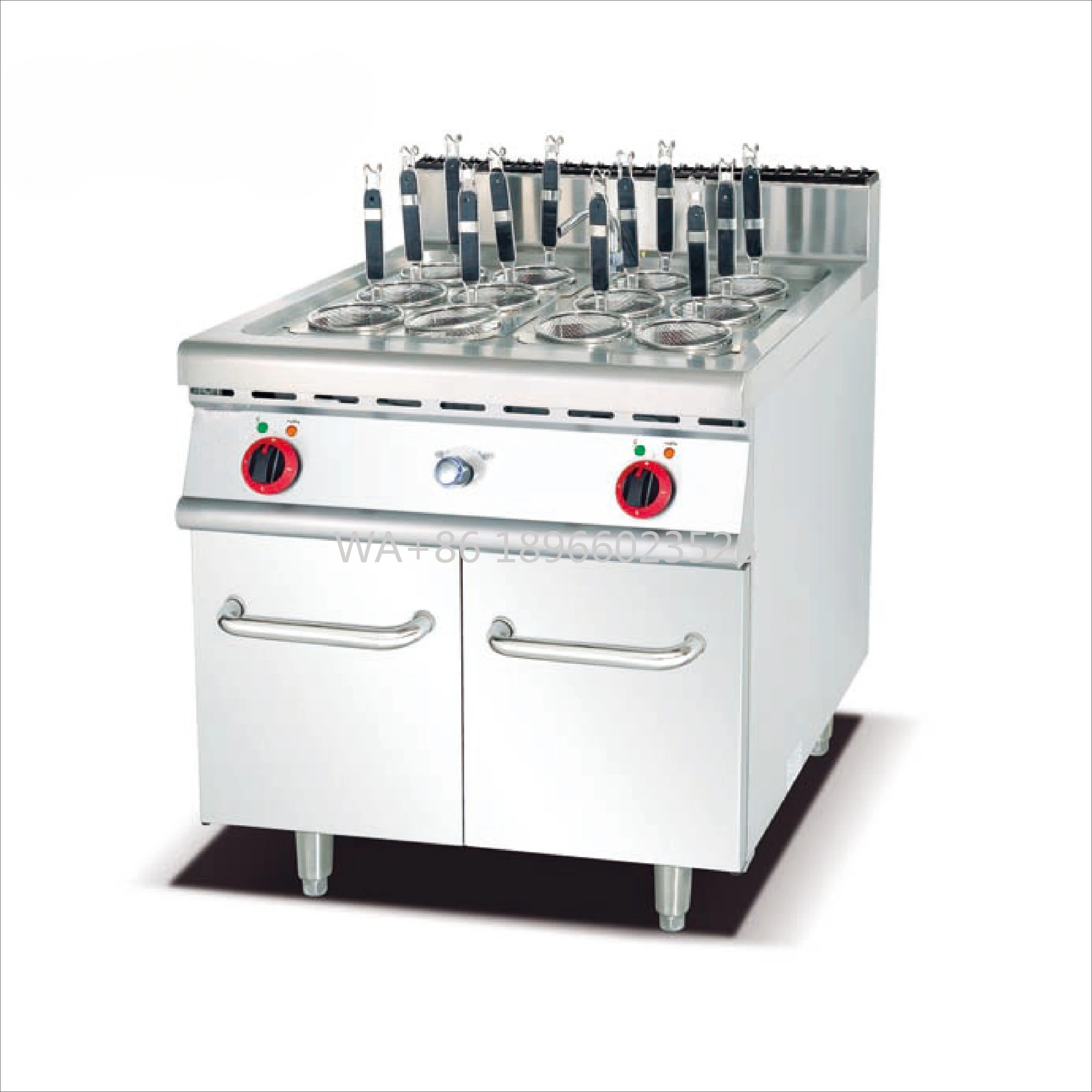 

Cabinet on Cabinet for Restaurant Use High-Capacity Commercial Gas Pasta Cooking Machine 6-Basket Vertical Oven with