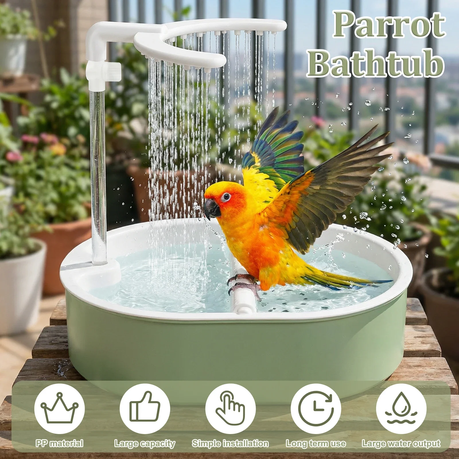 Bird Automatic Shower Parrot Pet Bath Cage Basin USB Electric Circulating Water Bird Bathtub for Lovebird Cockatiel Birds Toy