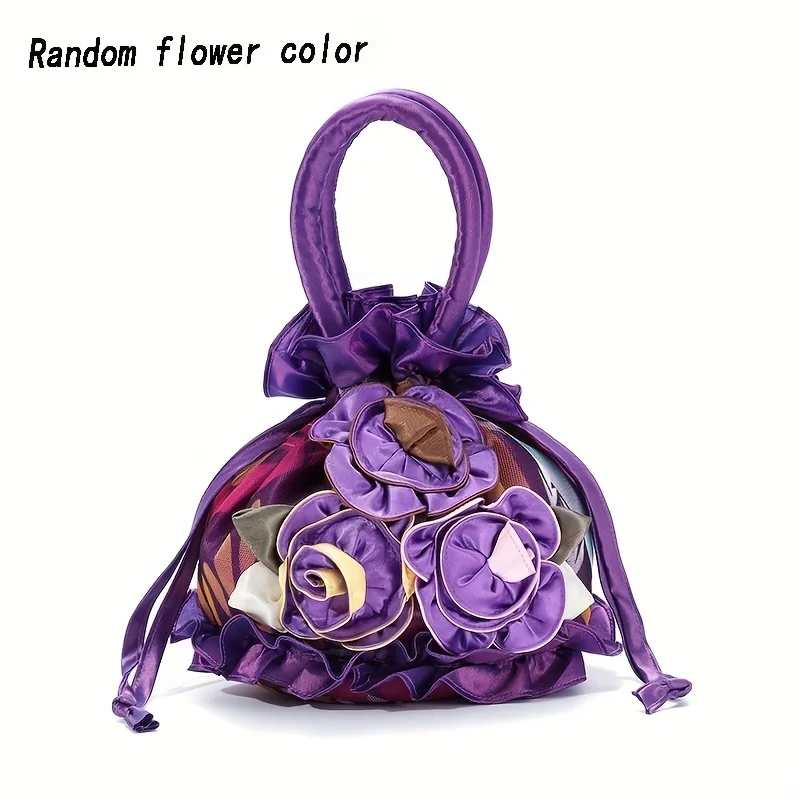 Neues Modell Damen-Spitzenhandtasche für Abendveranstaltungen. Damenhandtasche in Form eines Blumenkübelns mit kreativem Design. – Detail 5