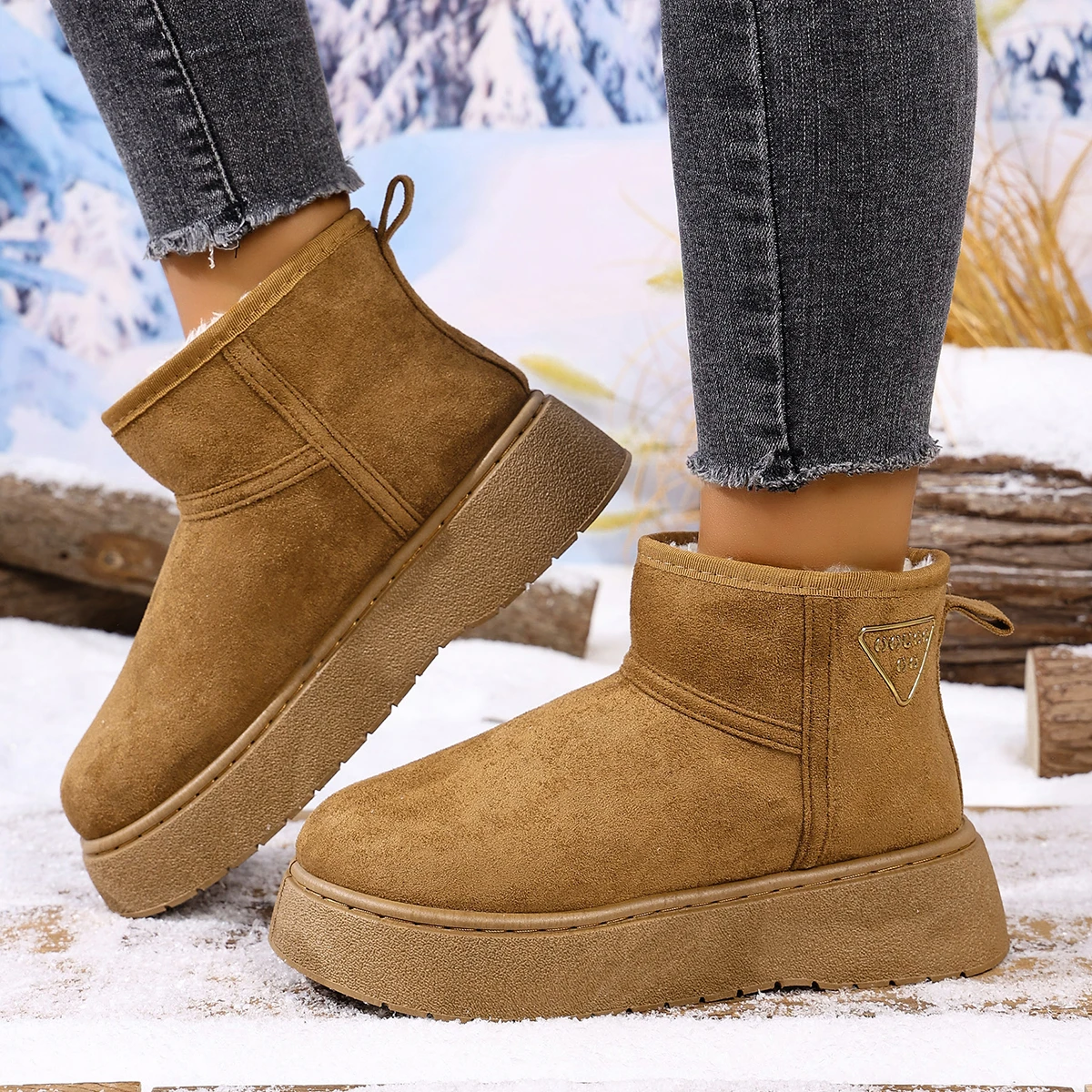 New Winter Women Retro Trend Snow Boots 2025 Comfortable Warm Snow Boots Outdoor Non-slip Fashion Shoes Women Zapatos De Mujer