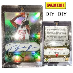 Tarjetas de estrella caseras Panini, tarjetas refractoras de Michael Jordan DIY, colección de ladrillos, regalos navideños, firmas limitadas de Red Bull