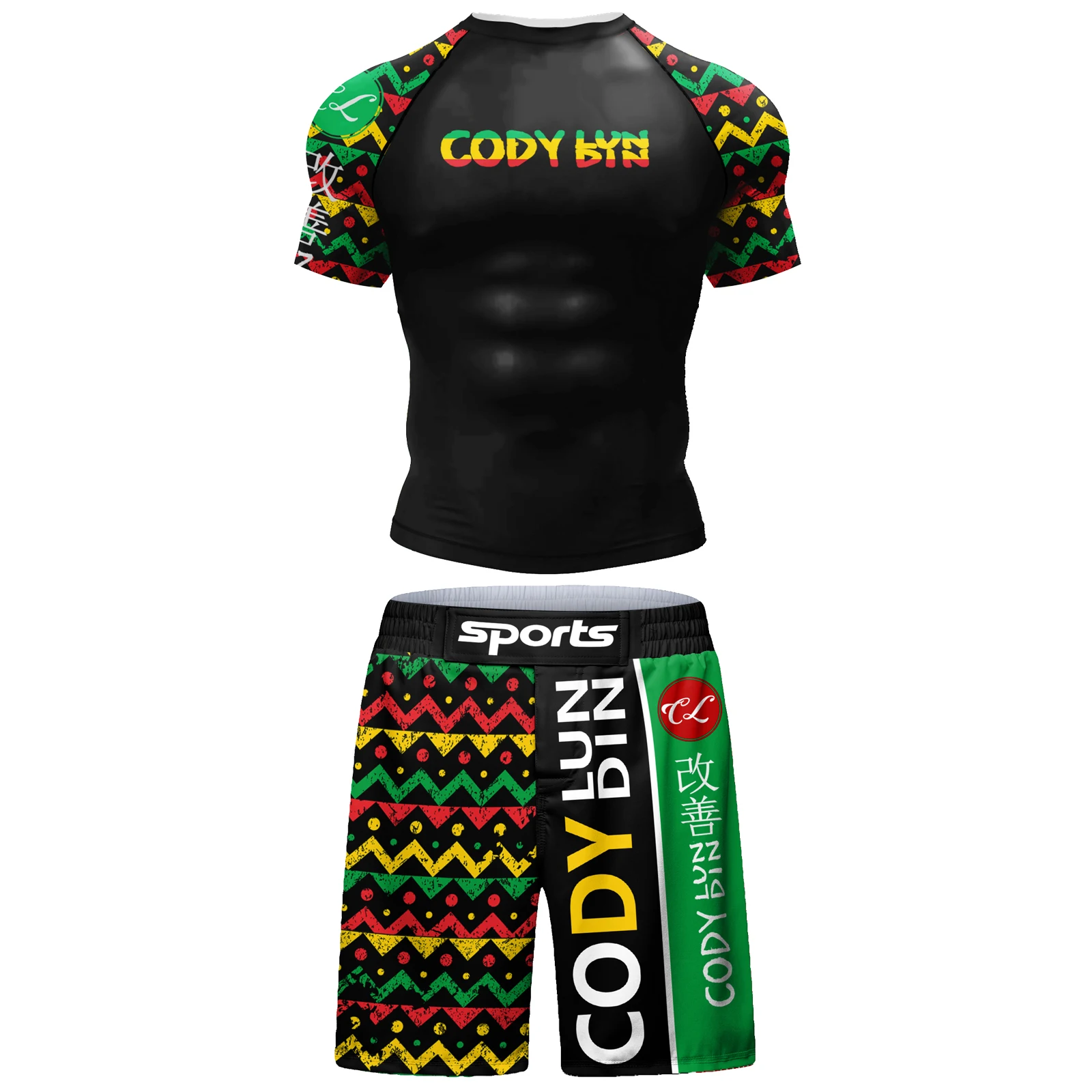 Cody lundin High Compression Multicolor Anti-wrinkle Kimono Jiu jitsu Clothes for Men Gym Fitness Training MMA BJJ Sports Sets