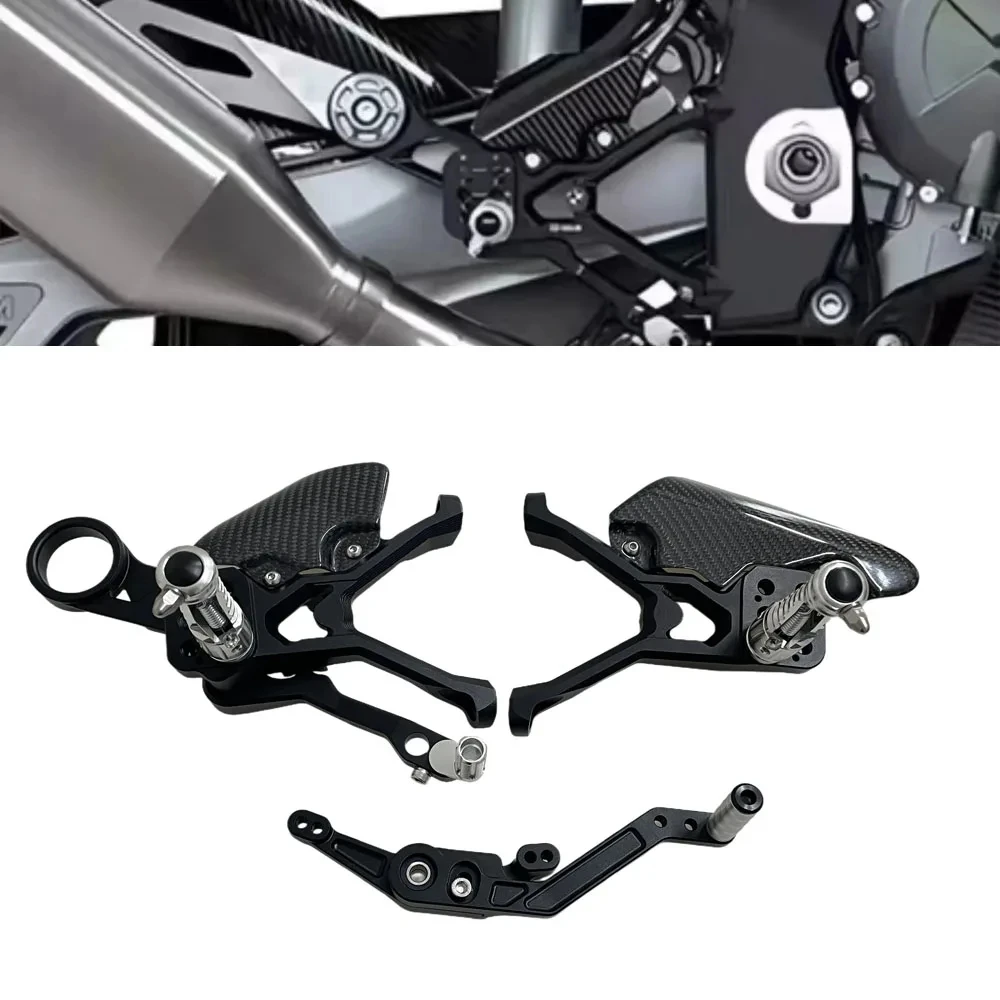 For BMW S1000RR 2019-2023 2024 2026 M1000RR 2020-2026 2025 Motorcycle Adjustable Carbon Fiber Board Rear Set Foot Pegs Pedal view 5