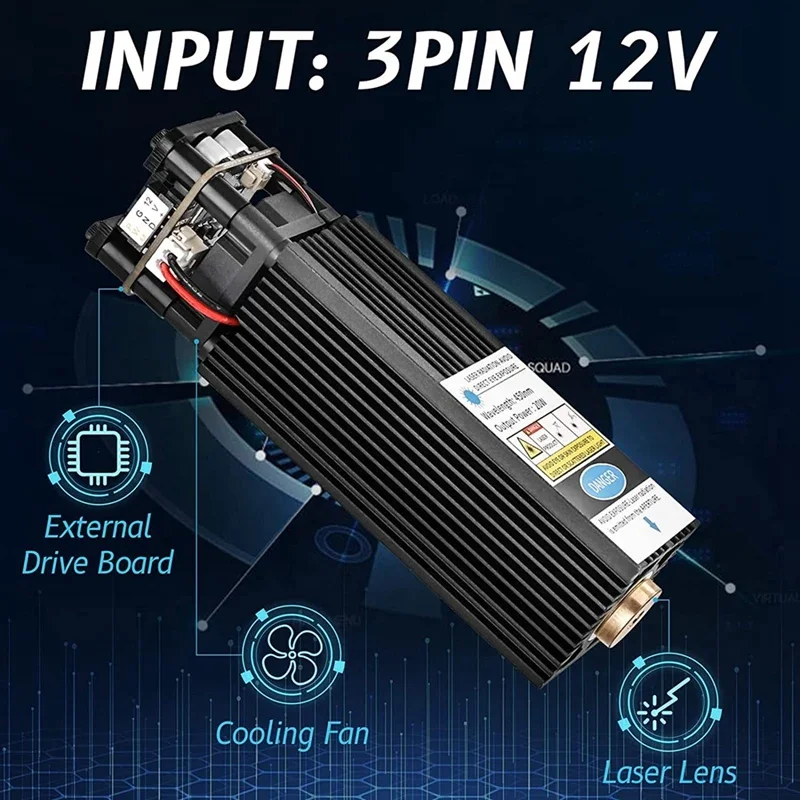 Kits de modules Laser 40W pour Machine à graver, découpeur Laser sur bois et acrylique, Module Laser de gravure sur métal 450 ± nm