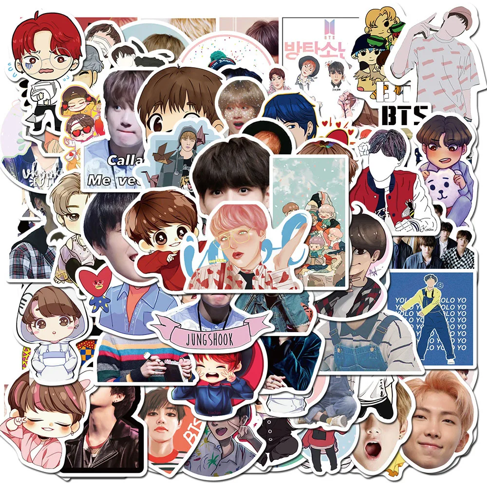 76pcs/pack Kpop Group Korea Singer Cartoon Stickers For Motorcycles Luggage Computer Laptop Gift Car Phone Water bottle Notebook