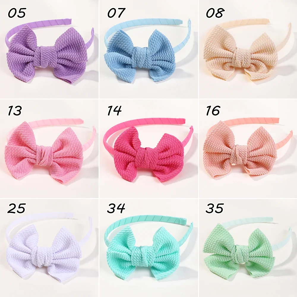 BABY BOWS 1Pcs Solid Color Bows Headbands for Children Twill Fabric Hanmade Hair Hoops Hair Accessories for Girls Wholesale