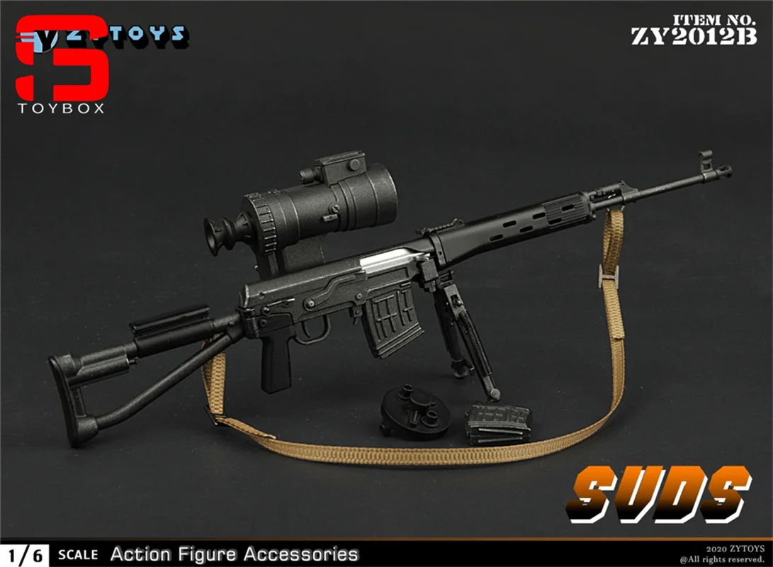 ZYTOYS ZY2012 1/6 SVD SVDS Sniper Rifle Gun Model 20cm Plastic Weapon Scene Accessories Props For 12" Soldier Action Figure Body