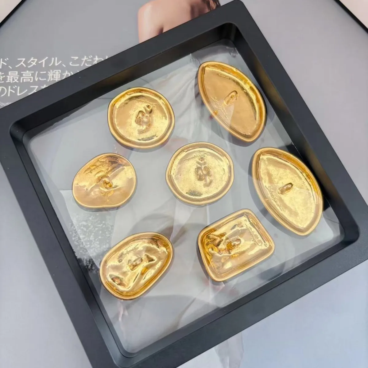 

New 7PCS/Set New Dopamine-Colored Facial Feature Series Brass Set Buttons for Fashion Accessories