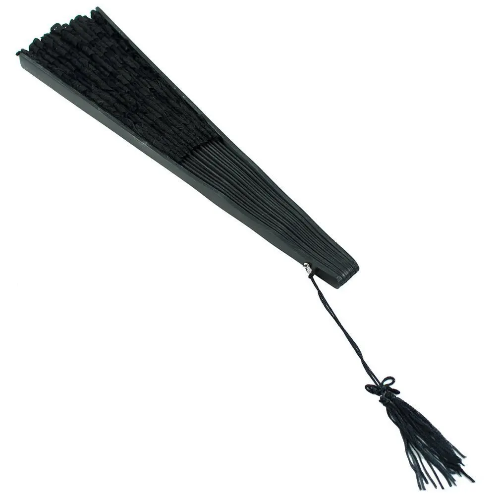 

Handmade Cotton Lace Folding Hand Fan for Party Bridal Wedding Decoration (Black)