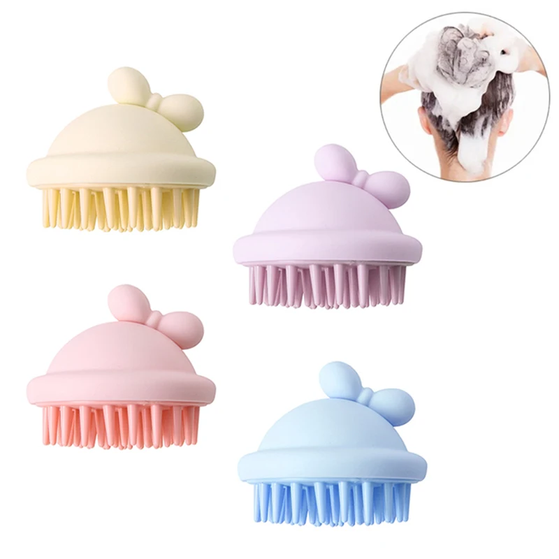 Silicone Shampoo Brush Head Scalp Massage Comb Hair Washing Comb Body Massage Brush Bath Shower Brush Salon Hairdressing Tool