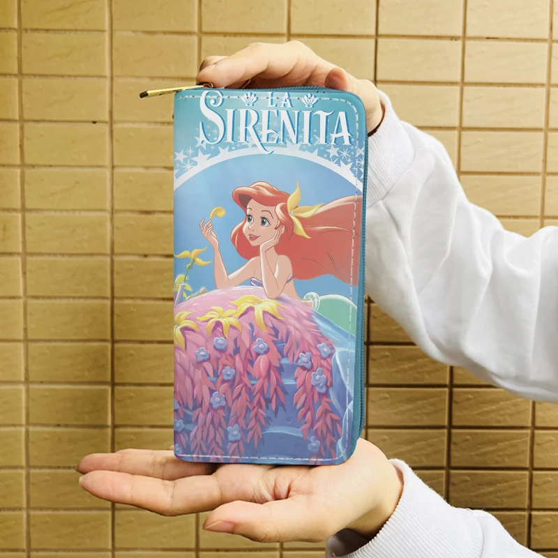 Disney Princess mermaid 5581 Anime Wallet Cartoon Wallets Zipper Coin Bag Casual Purses Card Unisex Gift