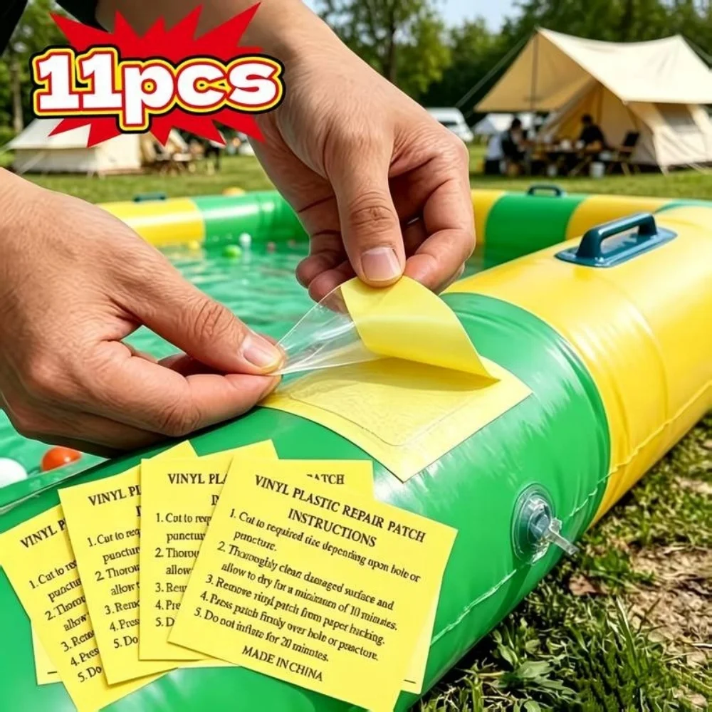 11PCS Waterproof Transparent Self Adhesive Sticker Cloth Patches Outdoor Tent Repair Tape Inflatable Toys Pool Float Air Bed