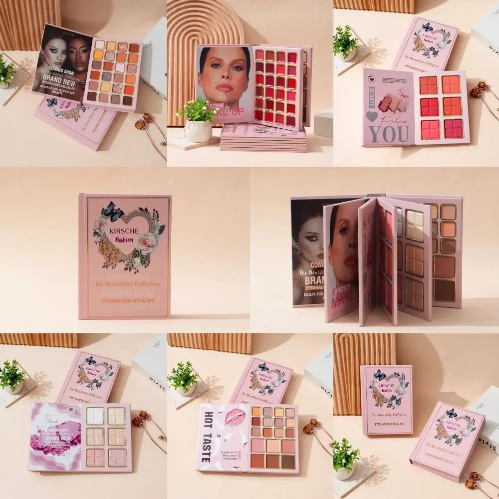 New Matte Makeup Palette Book Highlighter Eyeshadow Beauty Book Makeup Kit Long Lasting Multi-functional Eye Shadow Palette Book
