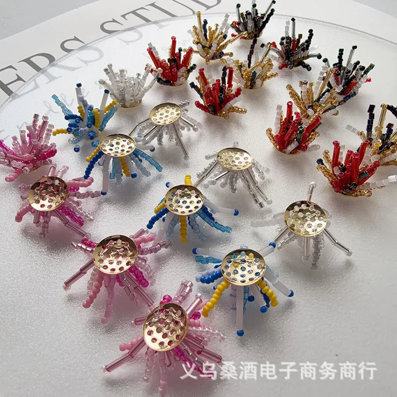 Handmade Woven Firework Beaded Shoe Charms for Clogs Material Kit for DIY Flower Cap Decoration Premium Quality