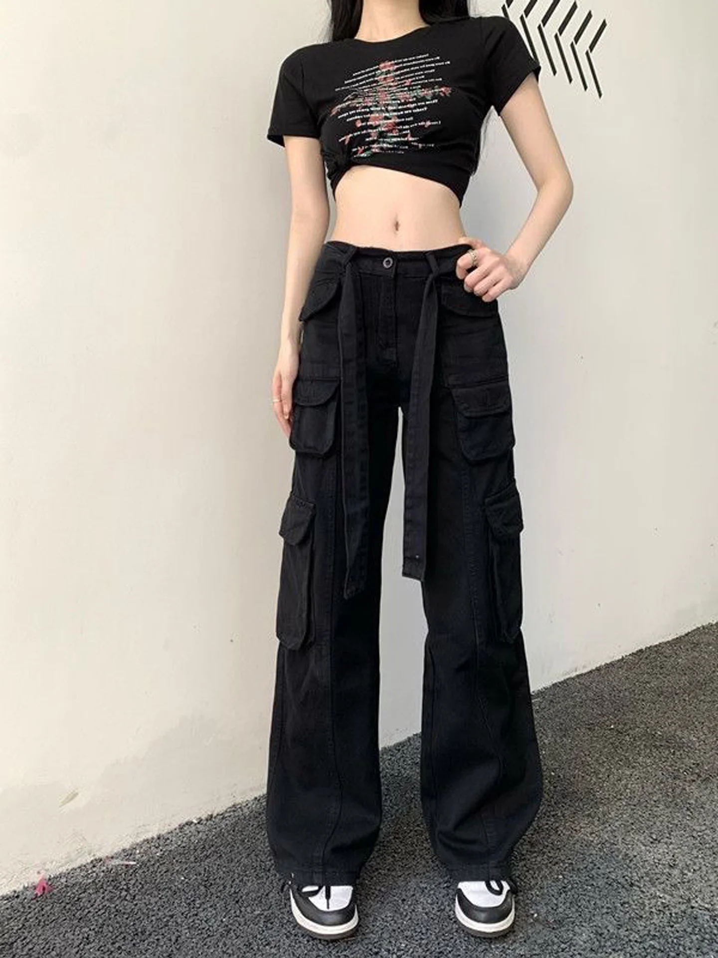 Women's Straight Leg Jeans Casual High Waist Wide Leg Casual Long Trousers Autumn New Style Design Versatile Workwear Denim