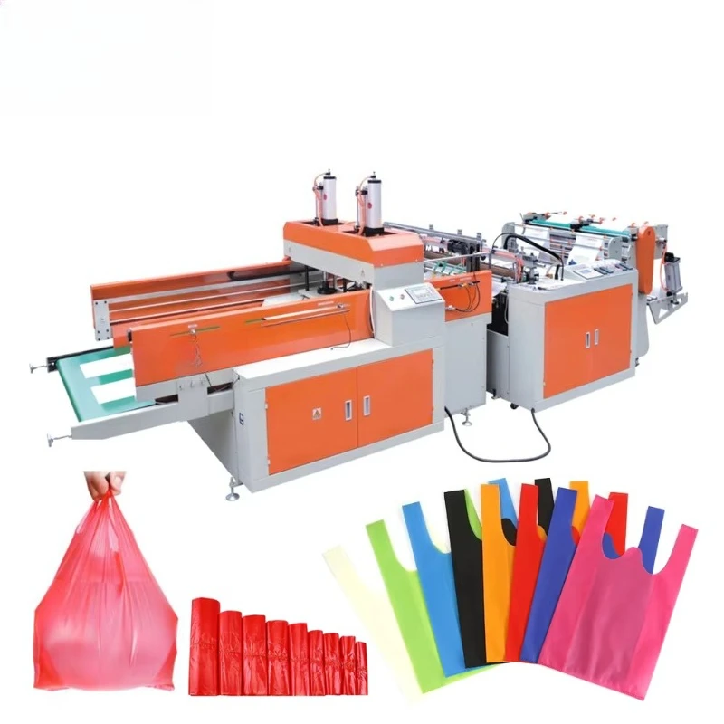 Automatic Recycle Plastic Garbage Bag Forming Machine Biodegradable PE Shopping T-Shirt Vest Bag Making Machine