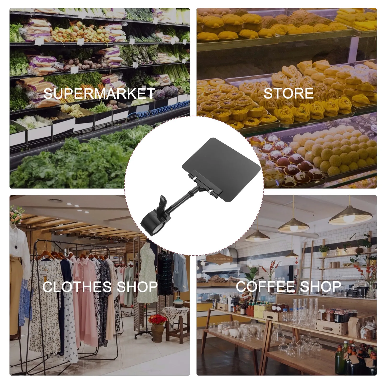 

6Pcs Price Boards Erasable Rewritable Black Tags PVC for Supermarket Retail Store Display Advertising Erasable Massage Boards