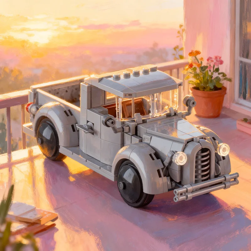 

275 деталей MOC Винтажный пикап City Champions, конструктор, подарок, креативный коллекционный декор, премиум-класс для взрослых