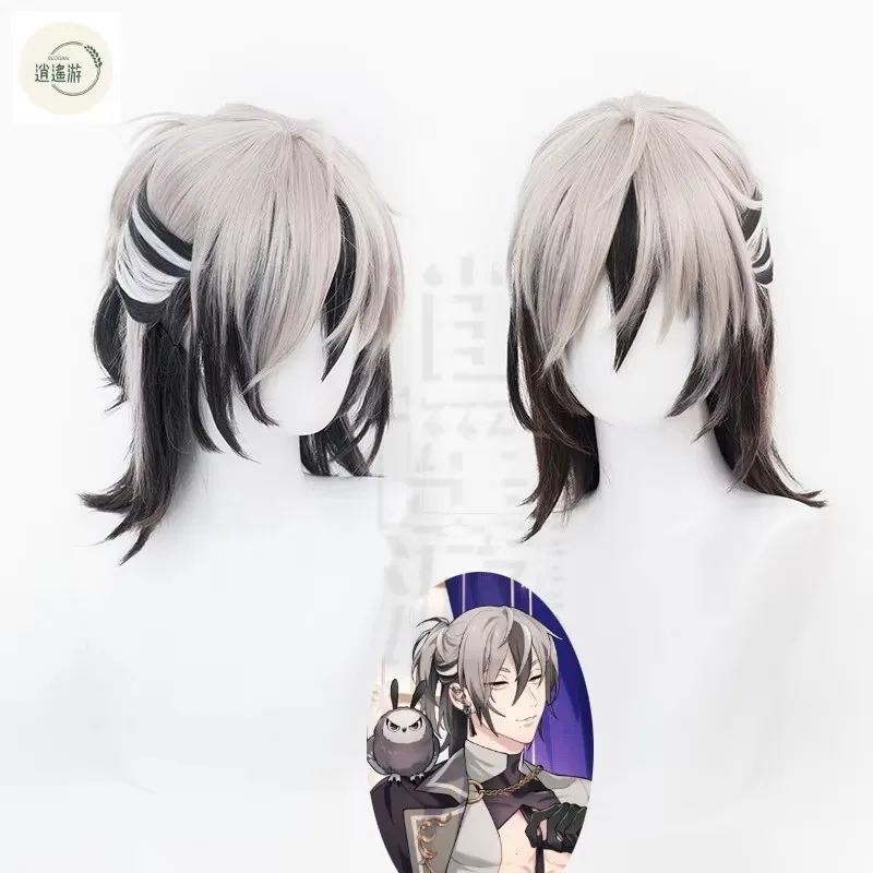 

Rei Cosplay Wig Game Nu Carnival 40CM Mixed color Heat-resistant Synthetic Hair Halloween Party Anime Cosplay Rei Wigs+wig Cap