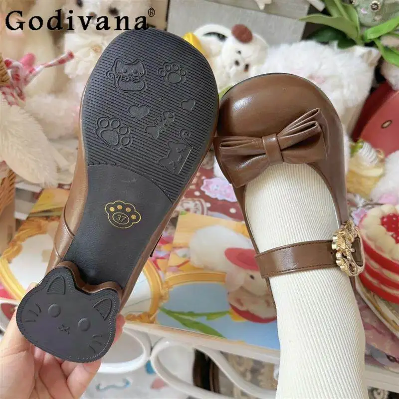 

Japanese Original Sweet and Cute Lolita Lady's Shoes Low-heeled Round Toe Lolita Versatile Doll Feeling Mary Jane Shoes