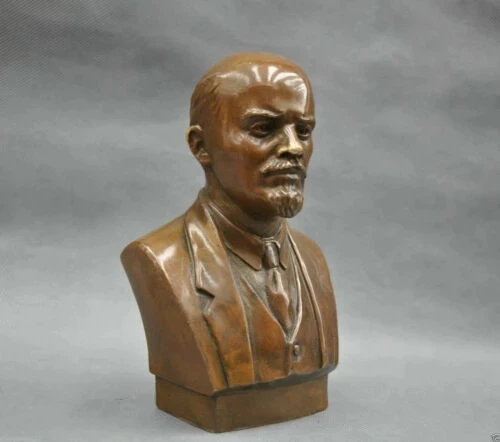 7'' Soviet Leader Vladimir Ilyich Ulyanov Lenin Bust Bronze Statue