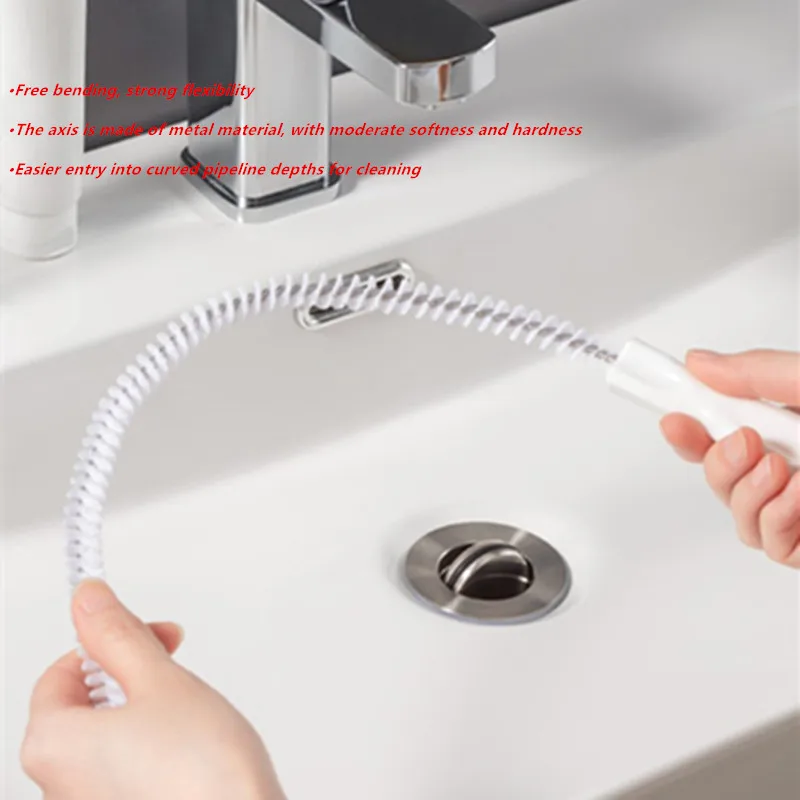 Pipe Dredging Brush Toilet Bathroom Hair Sewer Sink Cleaning Brush Drain Cleaner Flexible Plug Hole Remover kitchen Spiral Brush